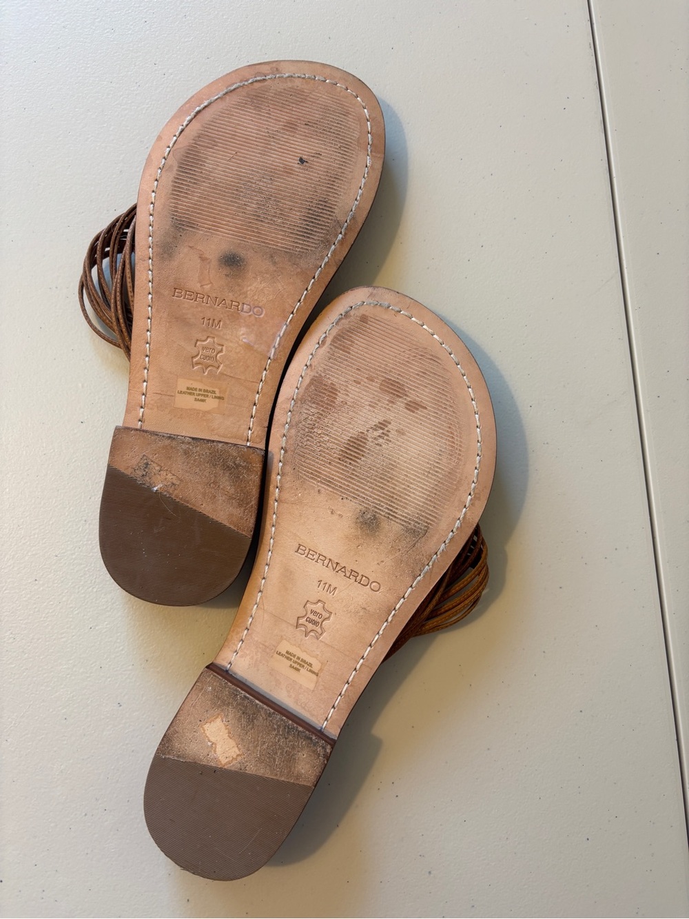Bernardo Talia Tan Braided Leather Sandal Size 11 Quiet Luxury Old Money Hampton - Picture 7 of 8